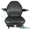 A & I Products High Back Industrial Seat w/ Suspension, Slide Track & Armrests, Black Vinyl 25" x17.5" x19.5" A-HIS360